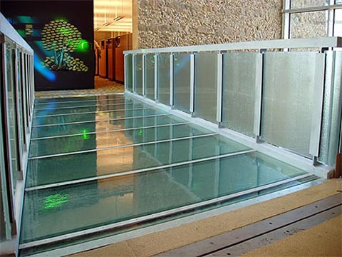  two glass bridges utilizing AAG's “Ultimate Privacy” glass flooring.