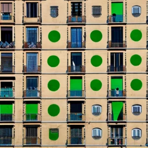Artistic representation for Greening Barcelona nine blocks at a time.