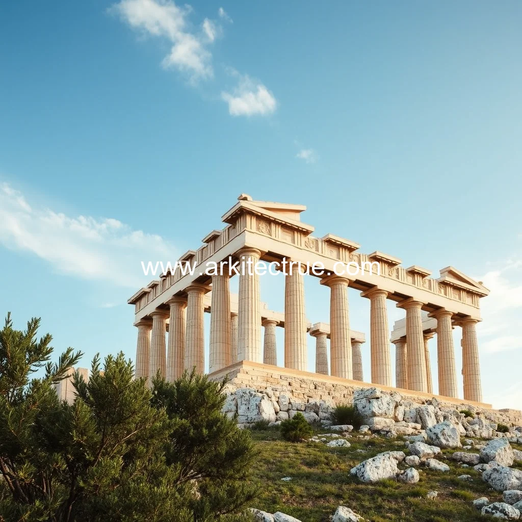 Artistic representation for Athens architectural odyssey: 23 masterpieces from antiquity to innovation