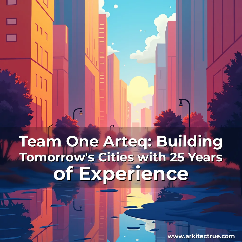 Artistic representation for Team One Arteq: Building Tomorrow's Cities with 25 Years of Experience