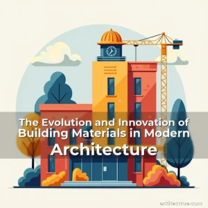 Artistic representation for The Evolution and Innovation of Building Materials in Modern Architecture