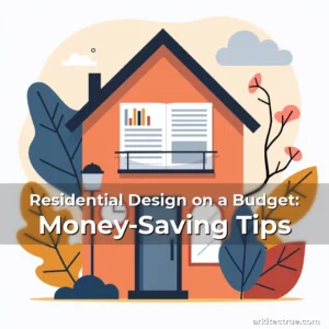 Artistic representation for Residential Design on a Budget: Money-Saving Tips