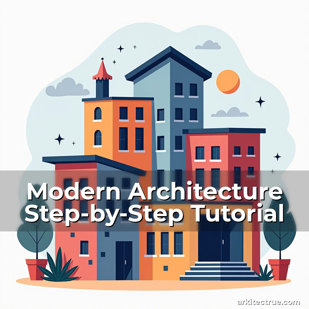 Artistic representation for Modern Architecture Step-by-Step Tutorial