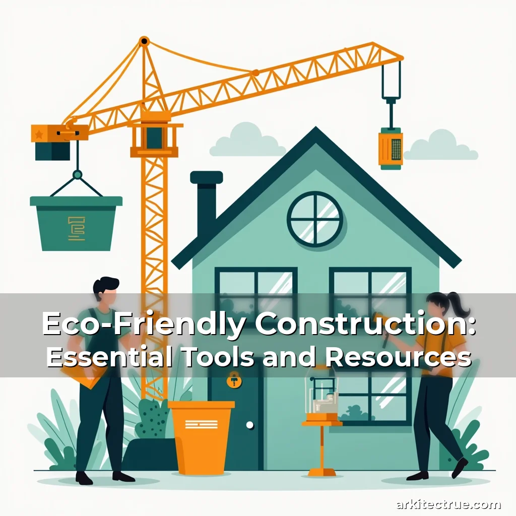 Artistic representation for Eco-Friendly Construction: Essential Tools and Resources