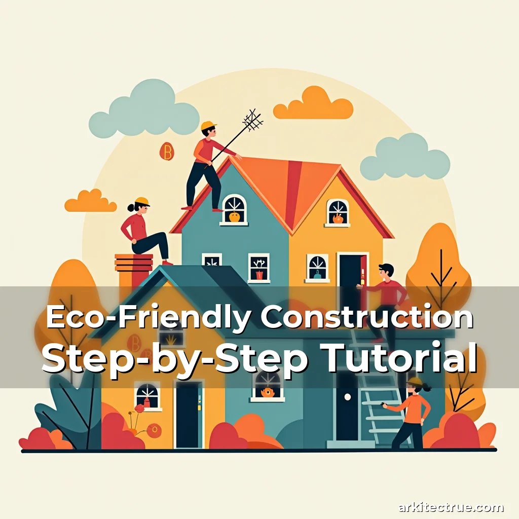 Artistic representation for Eco-Friendly Construction Step-by-Step Tutorial